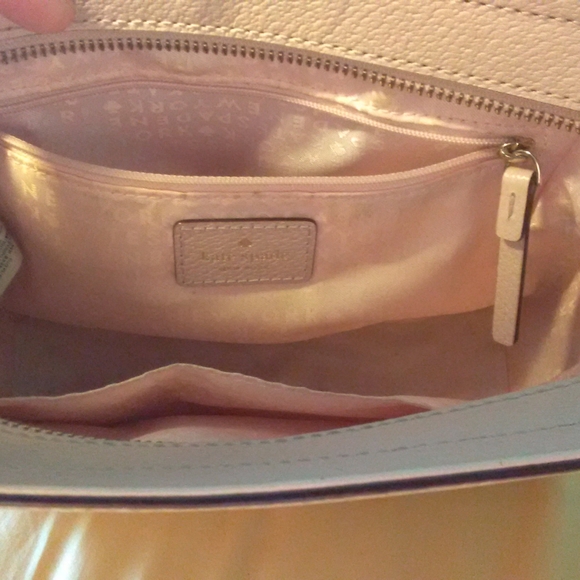 BNWOT KATE SPADE LIGHT PINK CROSSBODY ADJ. STRAPS LEATHER PINK INSIDE ZIP. PKT - Picture 9 of 10